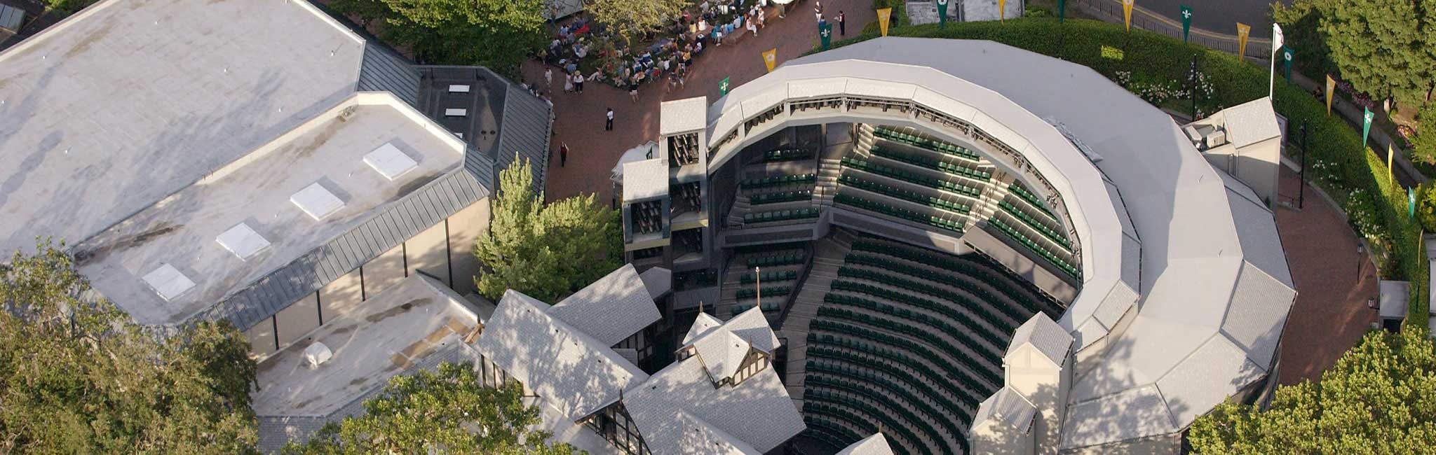 Drown footage of the Allen Elizabethan Theatre.